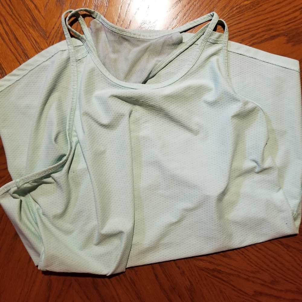 Green light weight athletic tank top